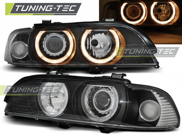 Xenon LED Angel Eyes Scheinwerfer für BMW 5er E39 Facelift 99-03 schwarz